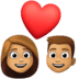 💑🏽 couple with heart: medium skin tone display on Facebook